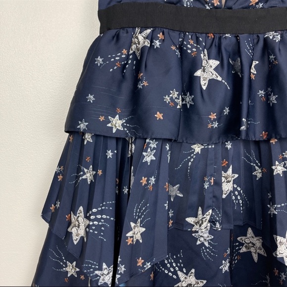 Self-Portrait Star Print Flare Handkerchief Dress - Picture 4 of 7